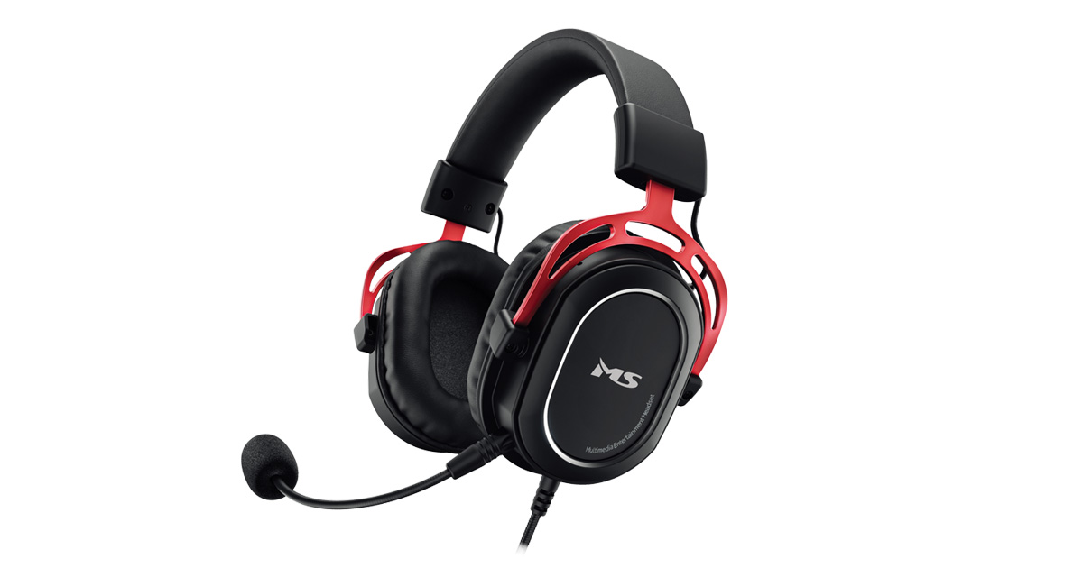 MS Icarus C900 gaming slušalice s mikrofonom crno crvene